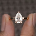 thumbnail image 1 of Cora Jewellery 3CT Pear Moissanite Solitaire Engagement Ring For Women, 18K Rose Gold, 1 of 5
