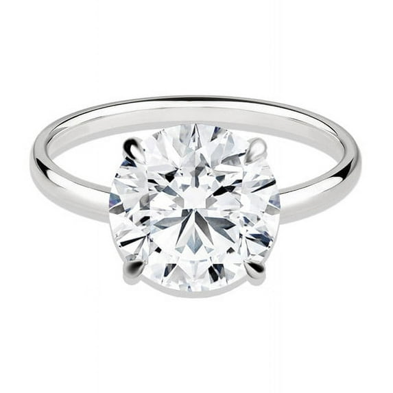 Cora Jewellery 4.0CT Round Moissanite Enagagement Ring, 10K White Gold