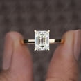 thumbnail image 1 of Cora Jewellery 4CT Emerald Moissanite Bridge Diamond Hidden Halo Engagement Ring For Women, 10K Yellow Gold, 1 of 5