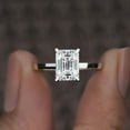 thumbnail image 1 of Cora Jewellery 4CT Emerald Moissanite Hidden Halo Engagement Ring For Women, 18K White Gold, 1 of 5