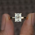 thumbnail image 1 of Cora Jewellery 4CT Emerald Moissanite Solitaire Engagement Ring For Women, 14K Yellow Gold, 1 of 5