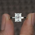 thumbnail image 1 of Cora Jewellery 4CT Hidden Halo Emerald Moissanite Engagement Ring For Women, 18K White Gold, 1 of 6