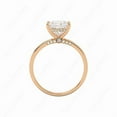 thumbnail image 1 of Cora Jewellery 4CT Peekaboo Bridge Diamond Emerald Moissanite Hidden Halo Engagement Ring For Women, 14K Rose Gold, 1 of 5