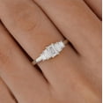 thumbnail image 1 of Cora Jewellery Art Deco 5 Stone Baguette Moissanite Engagement Ring For Women, 18K White Gold, 1 of 6