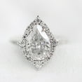 thumbnail image 1 of Cora Jewellery Art Deco Pear Halo Moissanite Engagement Ring For Women, 14K White Gold, 1 of 6