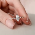 thumbnail image 1 of Cora Jewellery Dainty 1CT Marrquise Moissanite Hidden Halo Engagement Ring For Women, Diatance Pave Diamond on Shank, 10K Rose Gold, 1 of 7