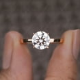 thumbnail image 1 of Cora Jewellery Tulip Basket 2CT Round Moissanite Solitaire Engagement Ring For Women, 10K Rose Gold, 1 of 5