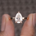 thumbnail image 1 of Cora Jewellery Tulip Basket 3CT Pear Moissanite Solitaire Engagement Ring For Women, 10K Rose Gold, 1 of 5