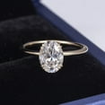 thumbnail image 1 of Cora Jewellery Unique Double Prong Oval Moissanite Engagement Ring For Women, 18K Yellow Gold, 1 of 6