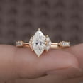 thumbnail image 1 of Cora Jewellery Vintage Style 1.0CT Marquise Cut Engagement Ring for Women, 18K Rose Gold, 5.5 US, 1 of 9