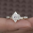 thumbnail image 1 of Cora Jewellery Vintage Style 1.0CT Marquise Cut Engagement Ring for Women, 18K White Gold, 12 US, 1 of 9