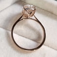 thumbnail image 1 of Cora Jewellery Vintage Tulip Setting Oval Moissanite Hidden Halo Engagement Ring For Women, 14K Rose Gold, 1 of 5