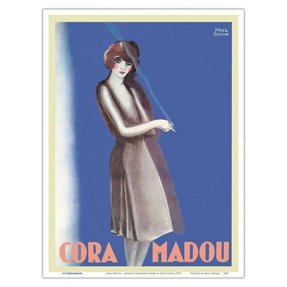 Cora Madou - Cabaret Chanteuse Singer - Vintage French Music Poster by Paul Colin c.1929 - Master Art Print (Unframed) 9in x 12in