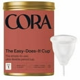 thumbnail image 1 of Cora Menstrual Cup, Medical Grade Silicone, Clear, 12 Hour Leak Protection, Size 1, 1 of 9