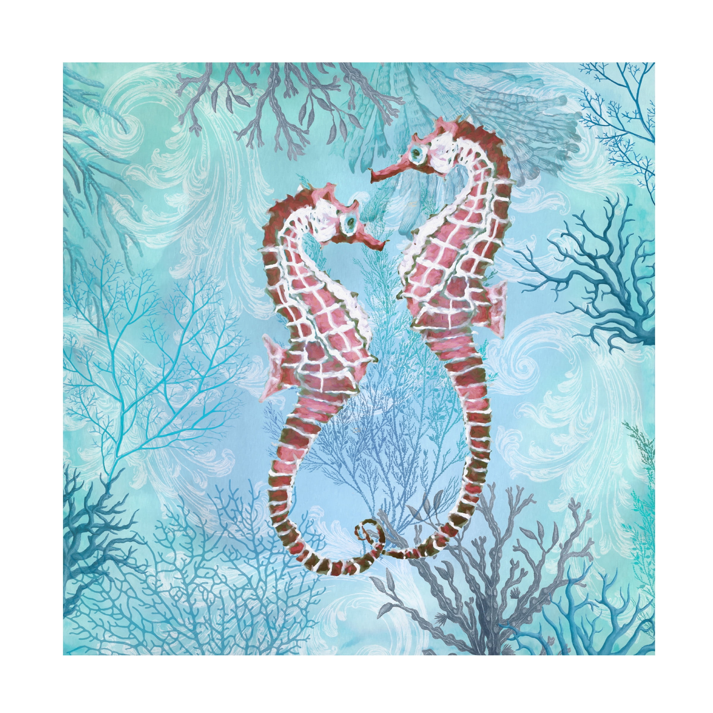 Cora Niele 'Marine Love Seahorses' Canvas Art