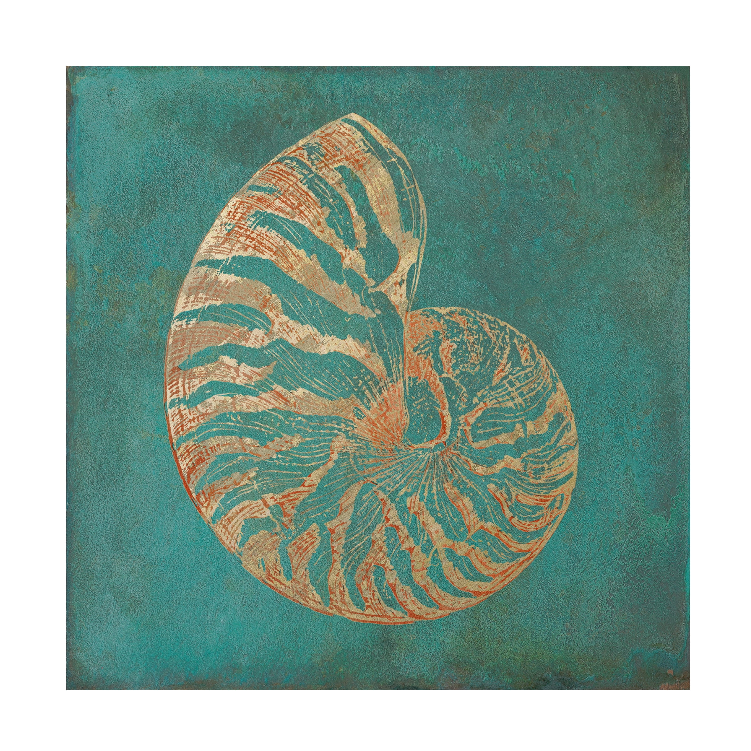 Cora Niele 'Nautilus Shell Gold on Turquois' Canvas Art