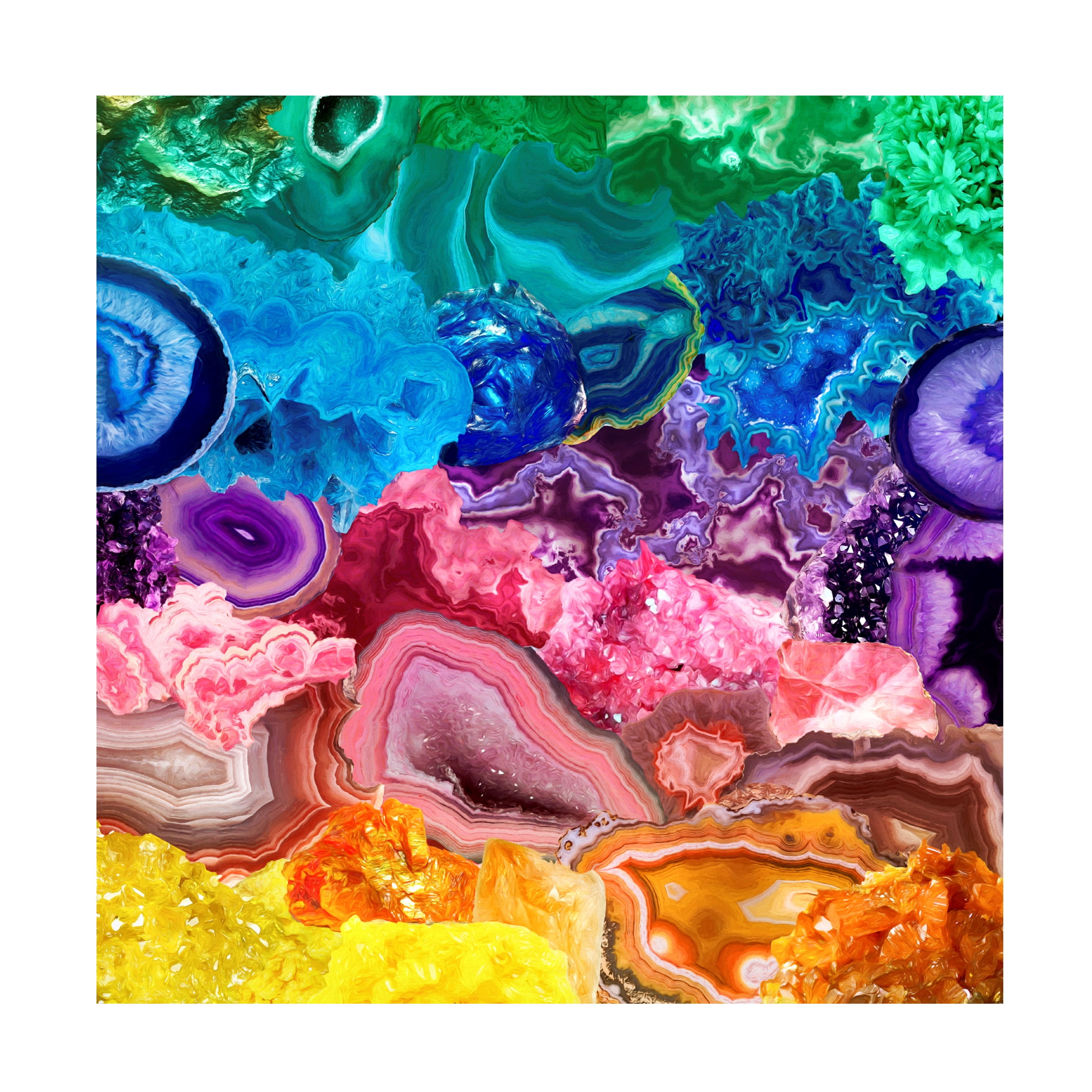 Cora Niele 'Rainbow of Crystals and Geodes' Canvas Art