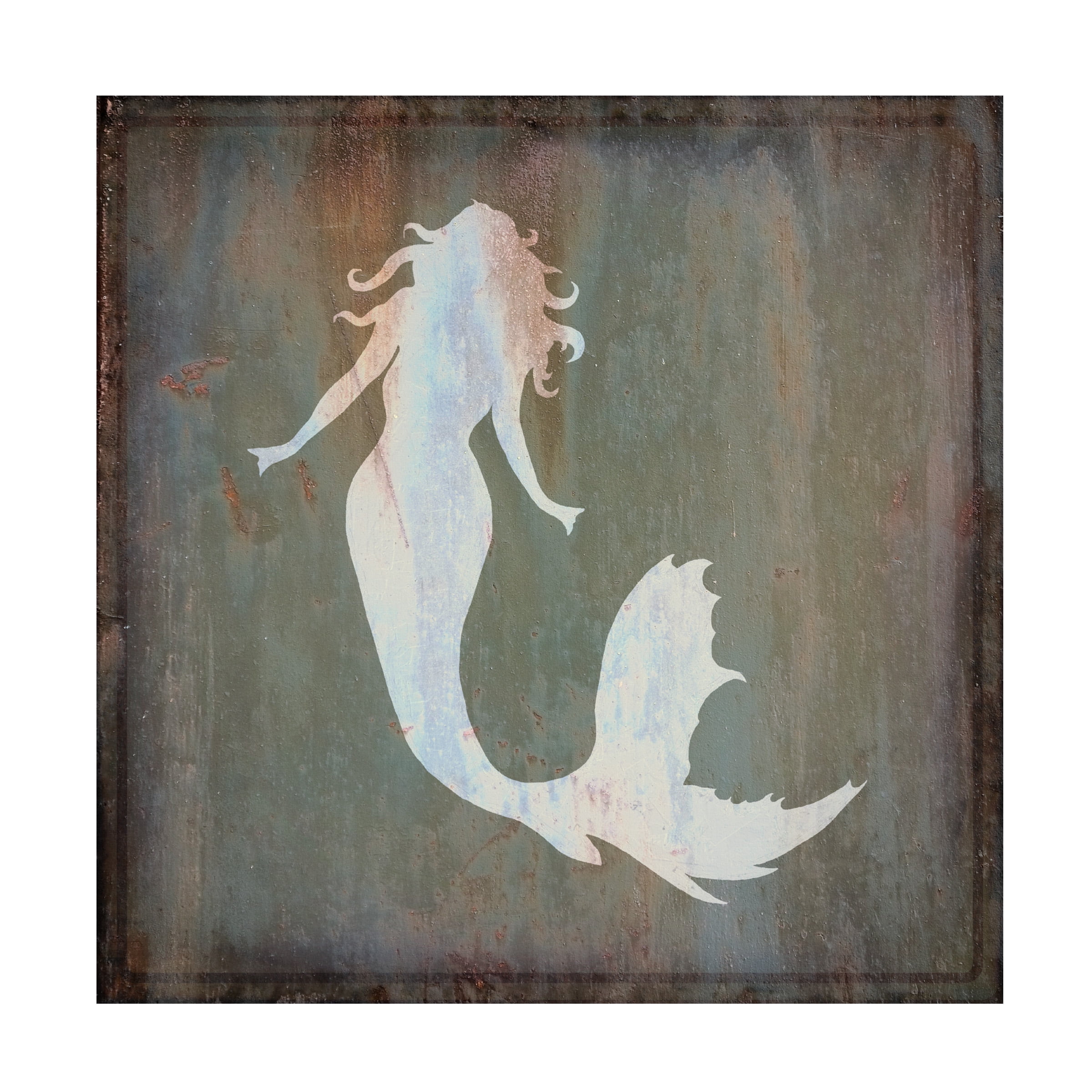 Cora Niele 'Rusty Sign Mermaid' Canvas Art