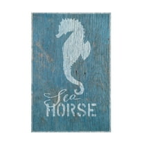 Cora Niele 'Seahorse on Blue Wood 2' Canvas Art