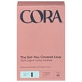 thumbnail image 1 of Cora 100% Organic Cotton Topsheet Regular Panty Liner, 40 Count, 1 of 4