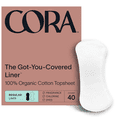 thumbnail image 1 of Cora 100% Organic Cotton Topsheet Regular Panty Liner, 40 Count, 1 of 8