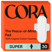 Cora Organic Ultra Thin Super Period Pads, 30 Count