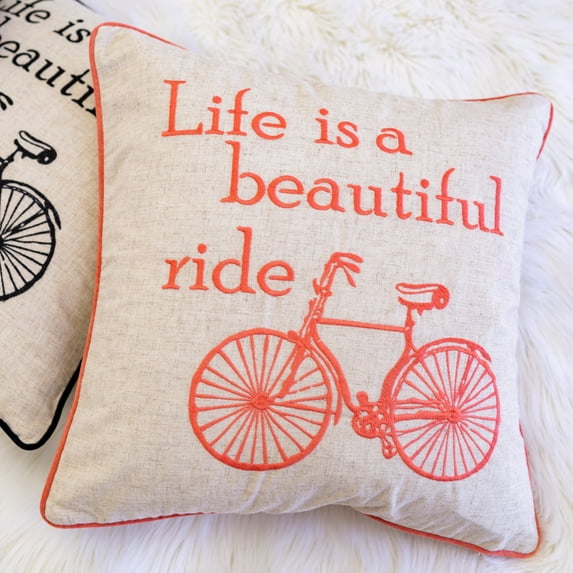 Cora Polyester with Embroidery 20" Square Decorative Throw Pillow 2PK Spice