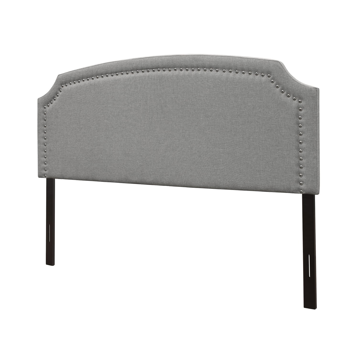 Cora Upholstered Clippedcorner Headboard w/ Nailhead Trim Grey King