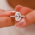 thumbnail image 1 of Cora jewellery 3CT Oval Moissanite Solitaire Engagement Ring For Women, 14K Rose Gold, 1 of 5