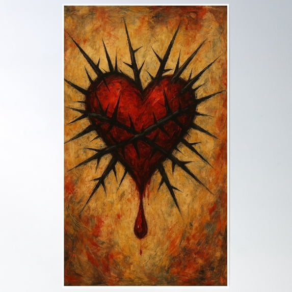 Coração Da Vida Poster Wall Art, Modern Wall Decor, 12x18 UNFRAMED
