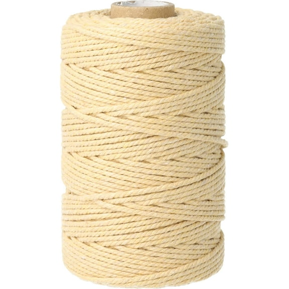 Cora’s Cotton Craft Cord – Twisted Macramé Cord, Fawn, 1 mm, 300 Ft, Light Weight, 75% Cotton