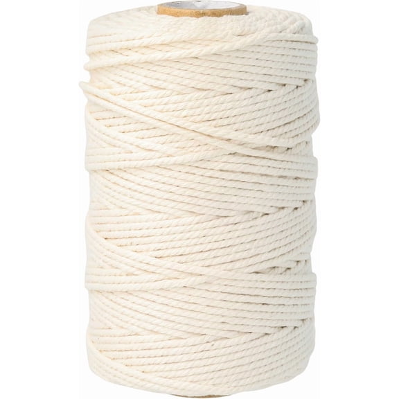Cora’s Cotton Craft Cord – Twisted Macramé Cord, Natural, 1 mm, 300 Ft, Light Weight, 75% Cotton