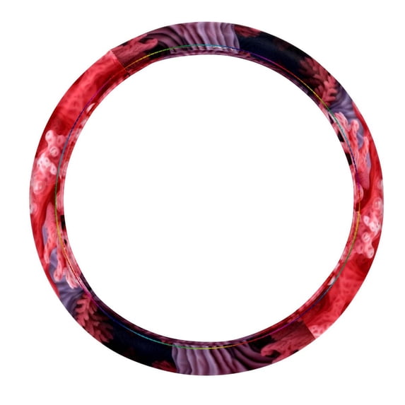 Coral 14.5 Inch Printing PVC Leather Auto Accessories Car Wheel Cover Steering Wheel Covers