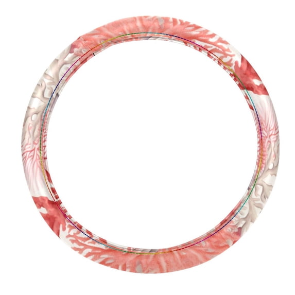 Coral 14.5 Inch Printing PVC Leather Car Wheel Cover Auto Accessories Steering Wheel Cover