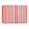 thumbnail image 1 of Coral Bath Mat, Vertically Striped Retro Pattern in Soft Colors Pinkish Old Fashioned, Non-Slip Plush Mat Bathroom Kitchen Laundry Room Decor, 29.5 X 17.5 Inches, Coral Pale Pink White, Ambesonne, 1 of 2