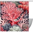thumbnail image 1 of Coral Bathroom Curtains Shower Curtain Sets - Waterproof, with Hook, Printed, Bathroom Decoration - Curtain Set, 1 of 5