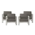thumbnail image 1 of Coral Bay Outdoor Aluminum Club Chairs with Cushions, Set of 4, Khaki and Silver, 1 of 11