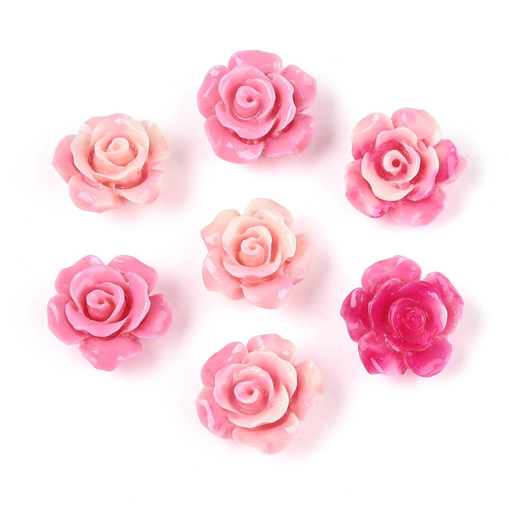 Coral Beads Dyed Flower Camellia 12x12x7mm Hole: 1mm DIY