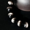 thumbnail image 1 of Coral Beauty- Natural Silver Sheen Obsidian Bracelet - Elegant Silver Eye Beaded Jewelry, 1 of 2