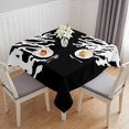 thumbnail image 1 of Coral Black Table Cloth Waterproof Tablecloths, Coastal White Ocean Marine Nautical Beach Tablecloth Dining Table Cover for Kitchen Party Tabletop Outdoor, Square Tablecloth 60x60 Inch, 1 of 9