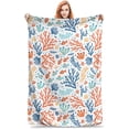 thumbnail image 1 of Coral Blanket Coral and Fish Soft Cozy Flannel Lightweight Warm Travel Couch Throw Blankets for Bed Living Room Decor Gifts for Kids Adults 60""x50"", 1 of 6