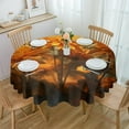 thumbnail image 1 of Coral Blue Round Tablecloths for Dining Table Waterproof Table Cover for Kitchen Living Room, 1 of 6