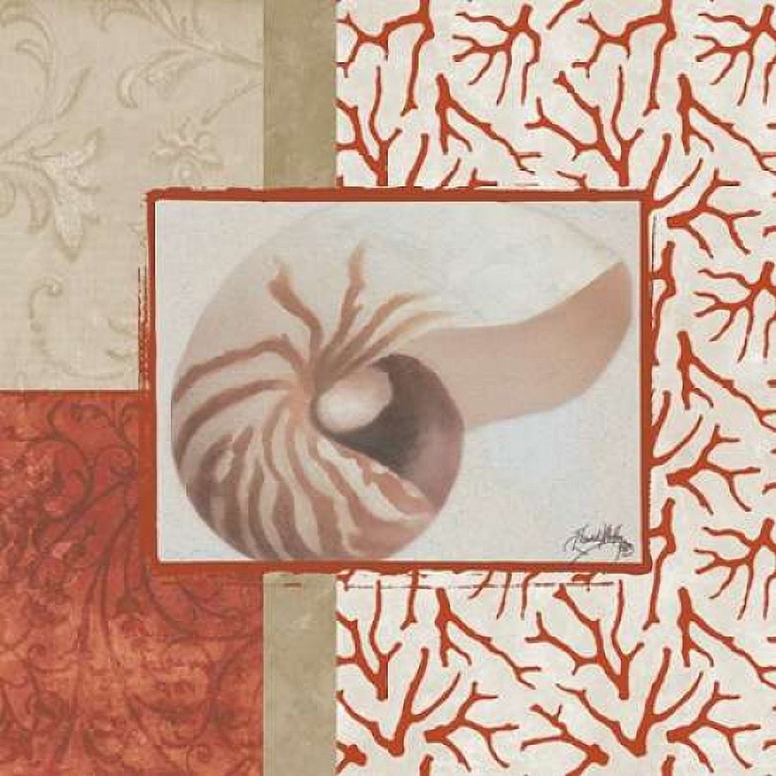 Coral Branch I Canvas Art - Elizabeth Medley (24 x 24)
