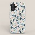 Coral Branch and Seaweed Pattern Navy, Blush Pink and Sage Tough Phone ...