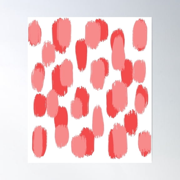 Coral, Brush Strokes, Abstract Poster Wall Art, Modern Wall Decor For Living Room Bedroom, 8x12 UNFRAMED