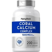 Coral Calcium 1000 mg | 200 Capsules | Bone Formula Complex | Non-GMO, Gluten Free Supplement | By Piping Rock