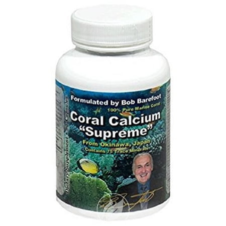 Coral Calcium Supreme By Bob Barefoot - 1000 Mg - 90 Capsules - Coral Calcium, Pack of 2