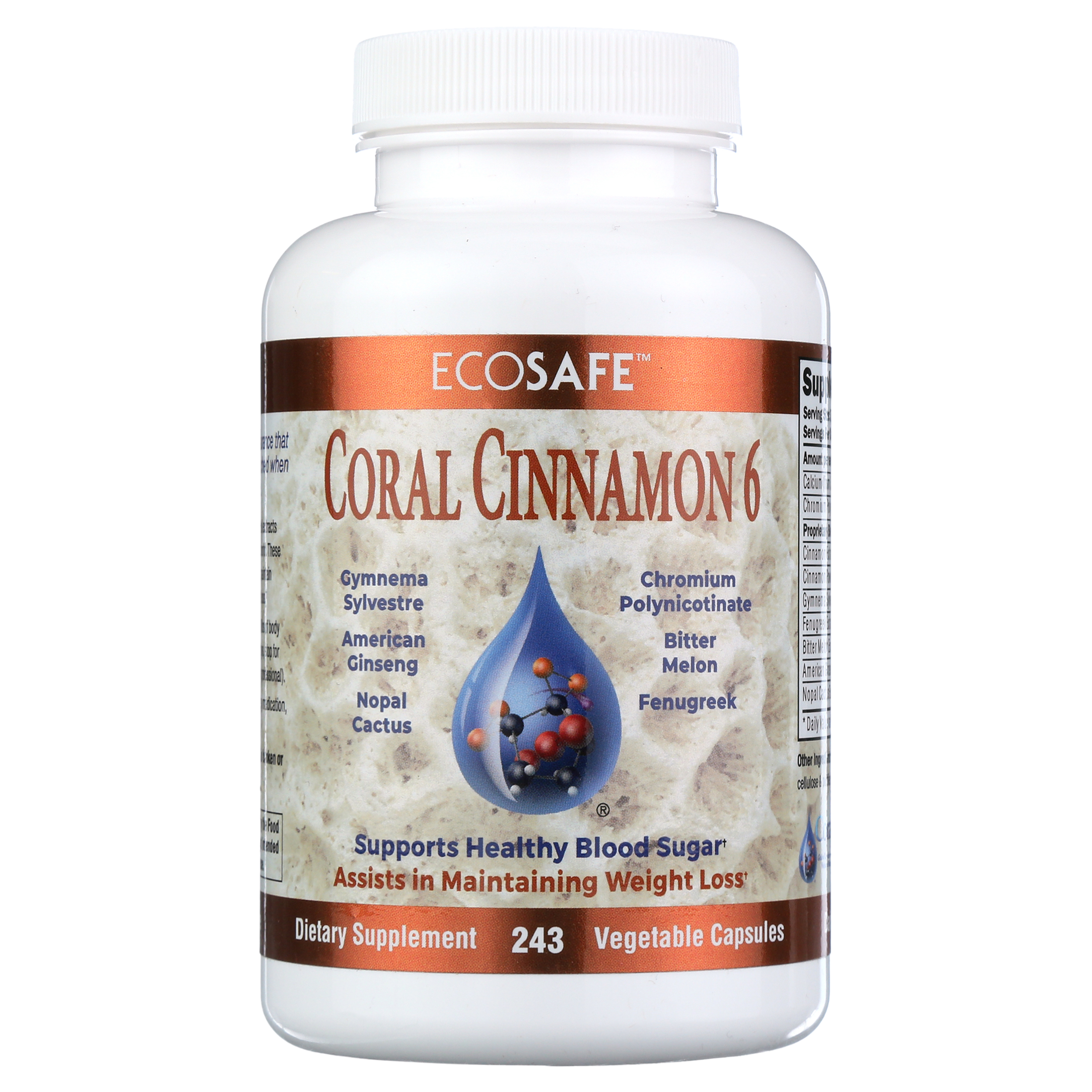 Coral Cinnamon 6, Cinnamon Capsules with Chromium, Bitter Melon Coral