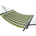 thumbnail image 1 of Coral Coast GreenThick Stripe Pillow Top Hammock, Green White Color, Product Assembled Size 11.65 ft L x 4.5 ft W, 1 of 6