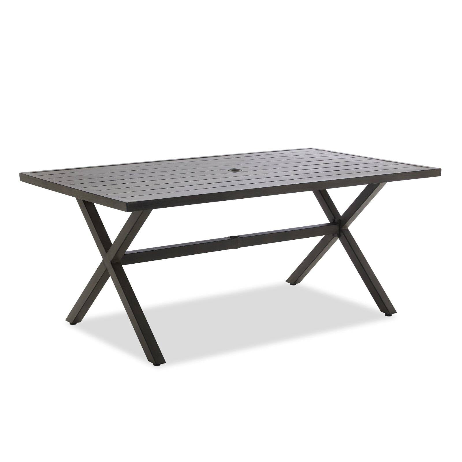 Coral Coast Harlowton Steel Slat Patio Dining Table Walmart